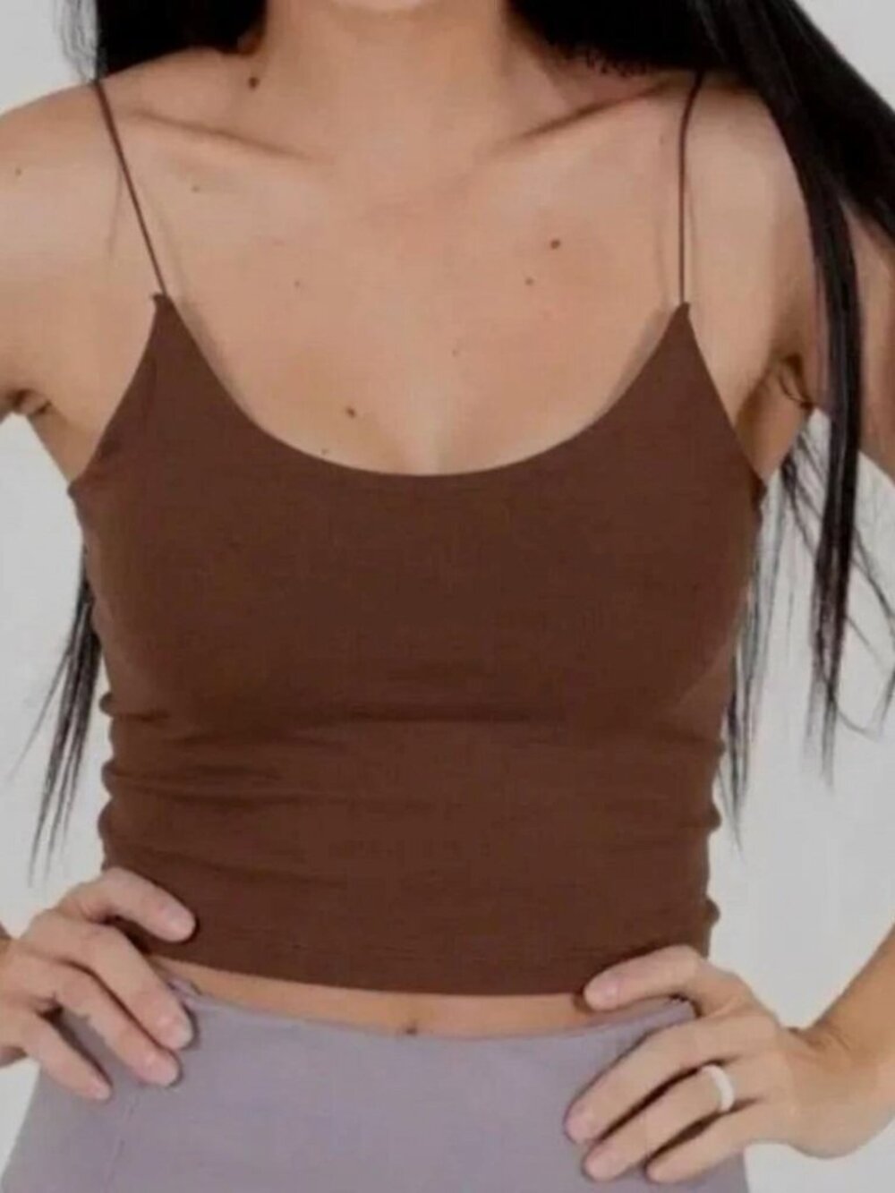 Gaze Brown Strappy Crop‎ Top Size S